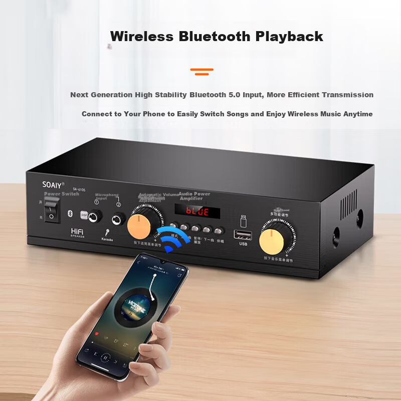 Soaiy SA-6105 KTV Amplifier - 300W Coaxial Home Theater