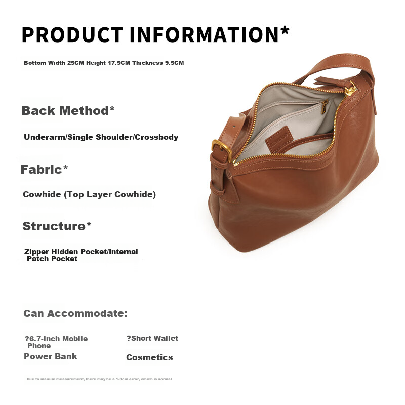 Mood Amber Brown Leather Hobo Tote