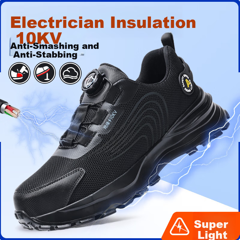 Lanoudun Men's Insulated Safety Shoes with Anti-Smash Toe