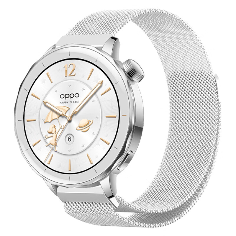 KMaxAI OPPO Watch X2 Mini Milanese Loop Strap - Silver