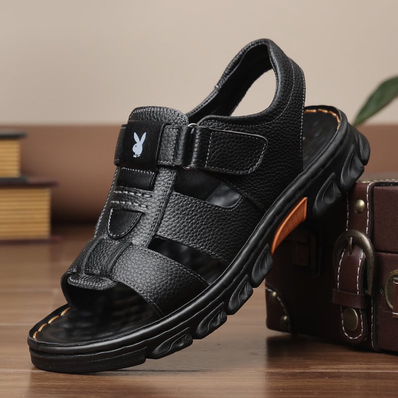 PLAYBOY Men's Summer Leather Sandals