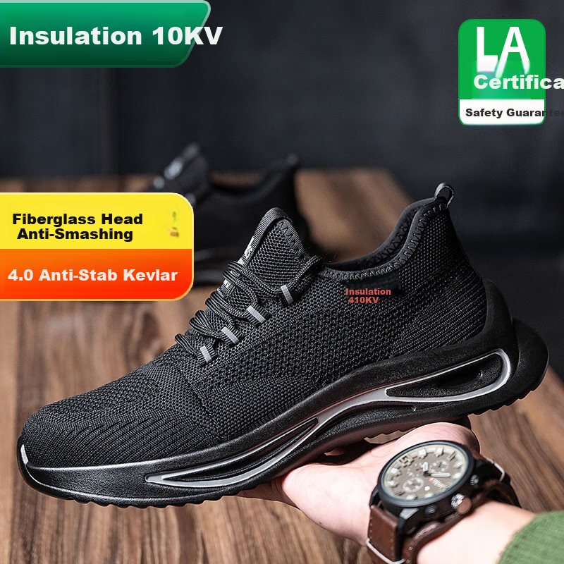 LAOGUANJIA Men's Safety Shoes - Lightweight Fiberglass Toe