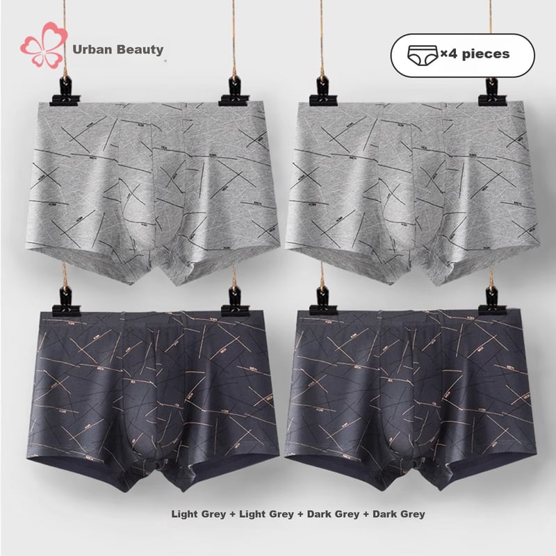 Dushiliren Men's 5A Pure Cotton Antibacterial Boxer Briefs