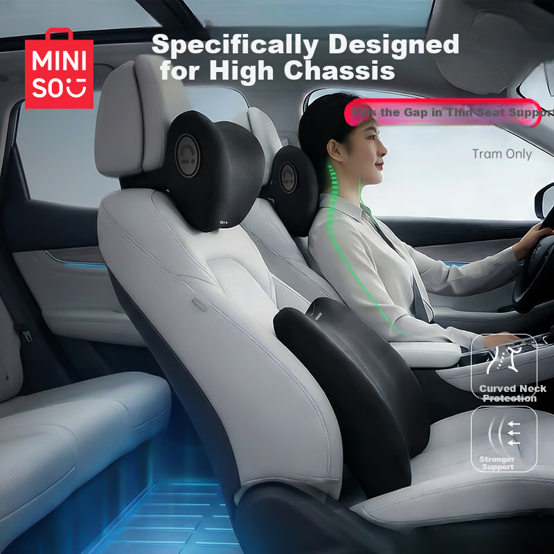MINISO Car Lumbar & Neck Support Pillow - CloudSensing Comfort