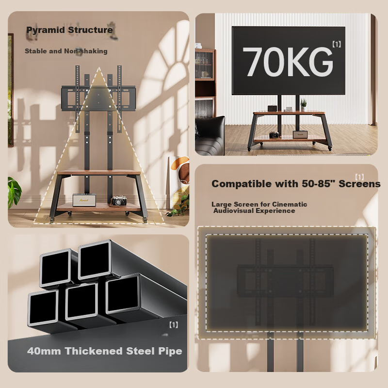 Enlip Solid Wood TV Stand for 32-86 Inch TVs