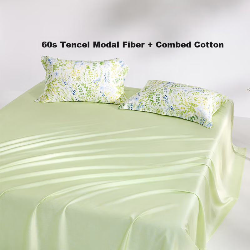 LUOLAI Tencel Bed Sheet - Lily of The Valley