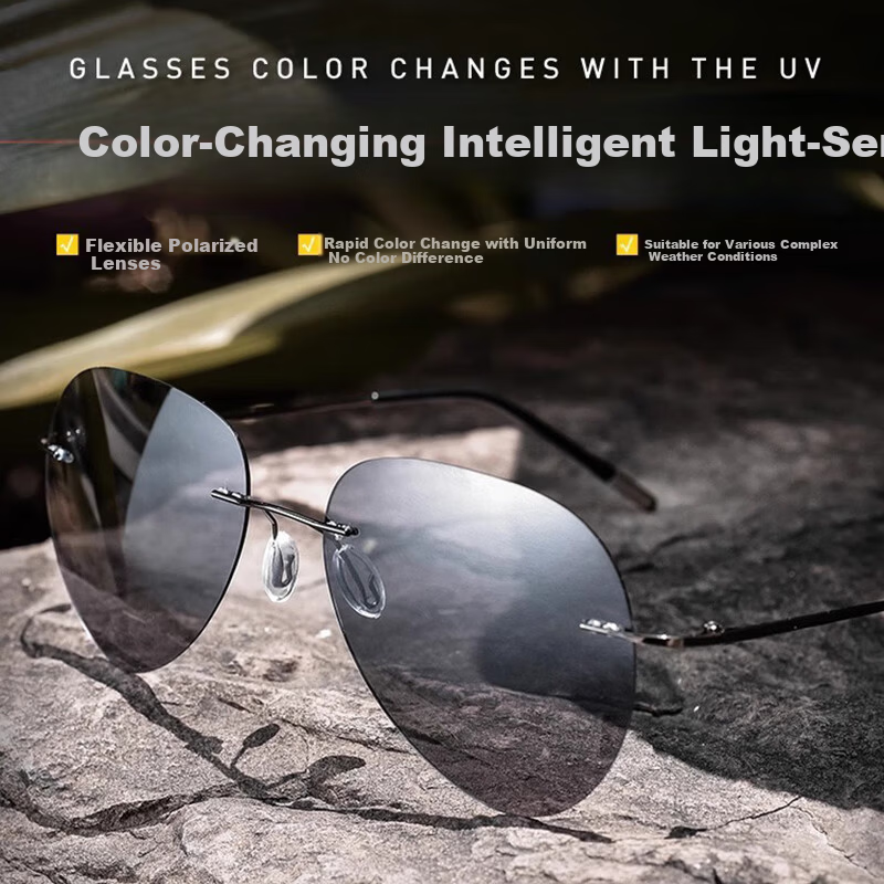 GOGOSOON Frameless Polarized Aviator Sunglasses