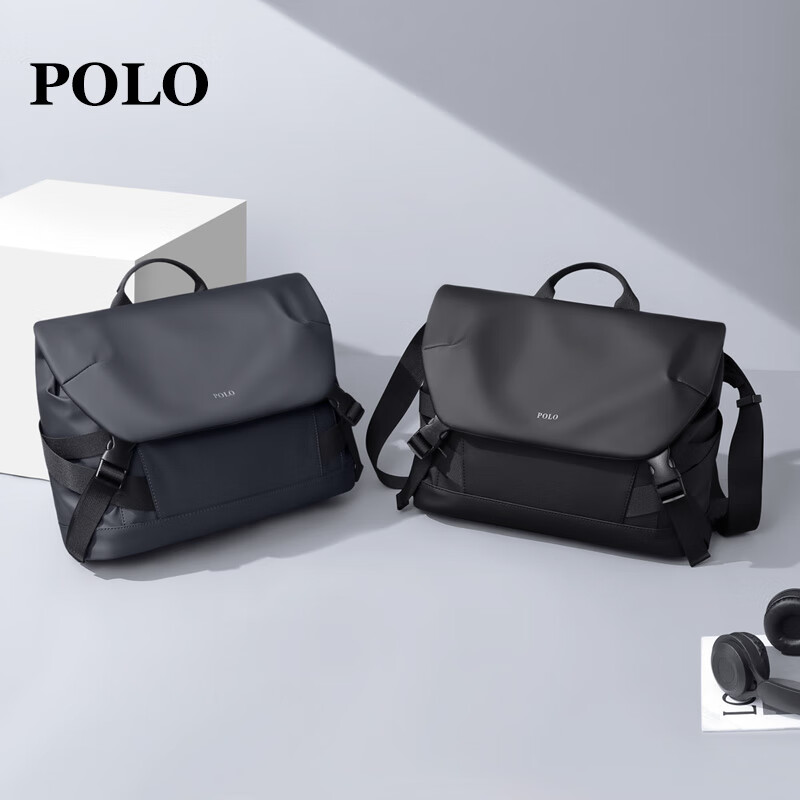 POLO Men's Single Shoulder Bag - Multifunctional Crossbody with Ipad & Phone Space