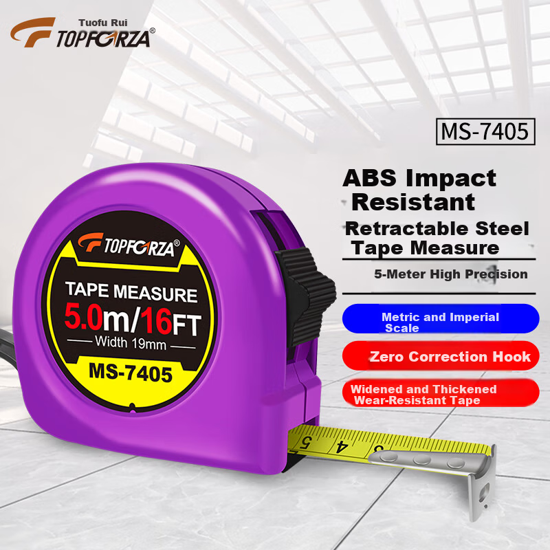 TOPFORZA 5m Self-locking Steel Tape Measure