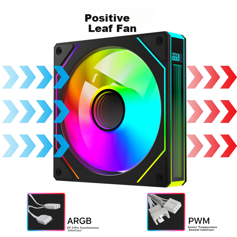 AOC T128RB/93 ARGB Case Fan with Digital Display