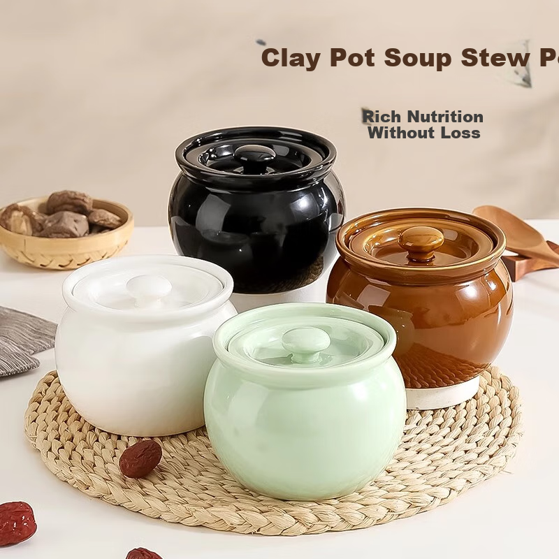 CERAMICS Small Ceramic Stew Pot with Lid