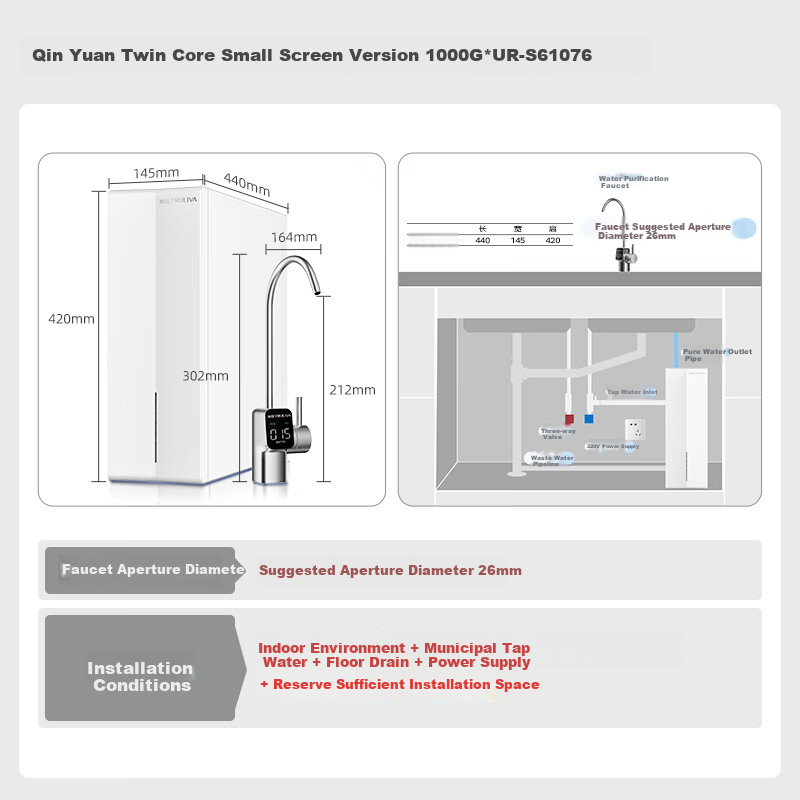 TRULIVA Smart Mini Water Purifier 1200G RO