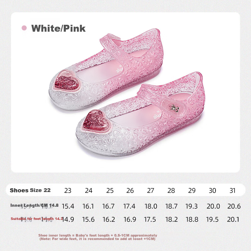 Follow Me Girls' Princess Sandals - Soft Non-Slip Jelly Shoes