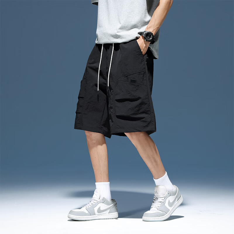 POUM Men's Ice Silk Shorts - Summer Casual Quick-Dry
