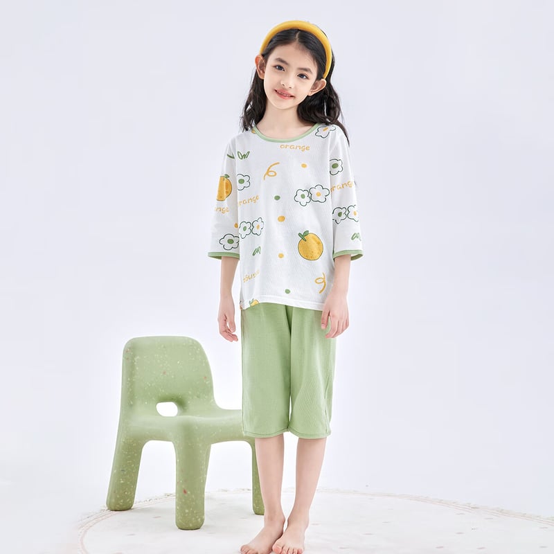 DEESHA Girls' Pajama Set with Fruits Print