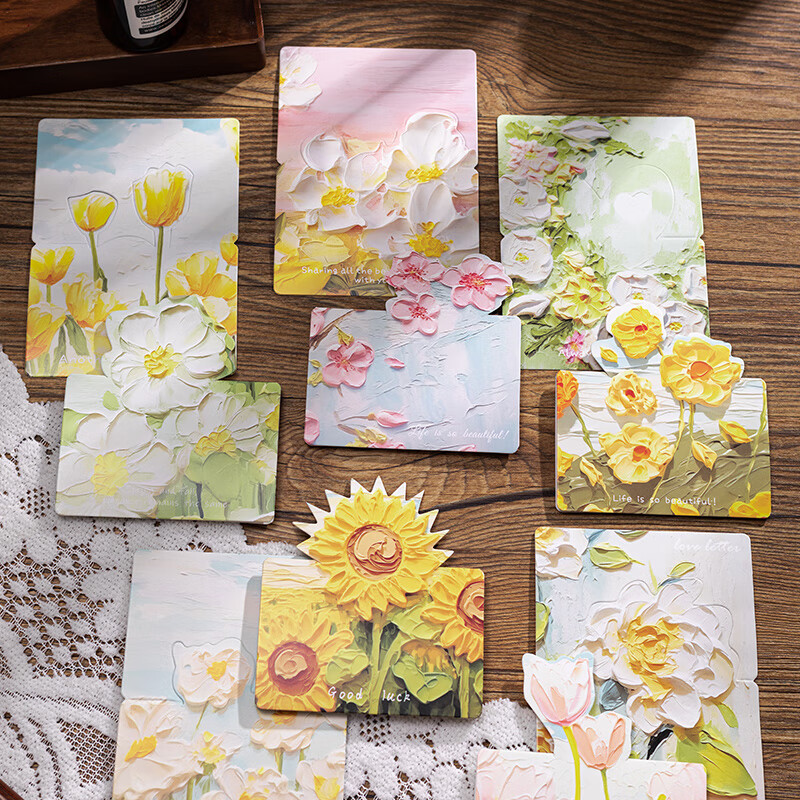 TIANSE Oil Painting Floral Greeting Cards Set of 30
