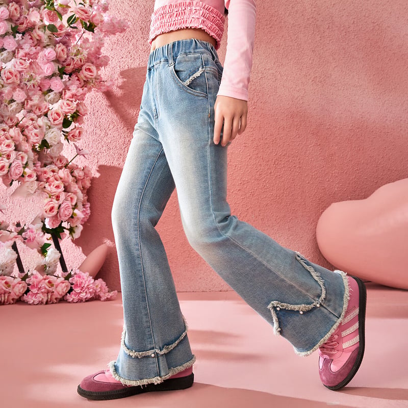 ASK JUNIOR Girls' Retro Denim Trousers