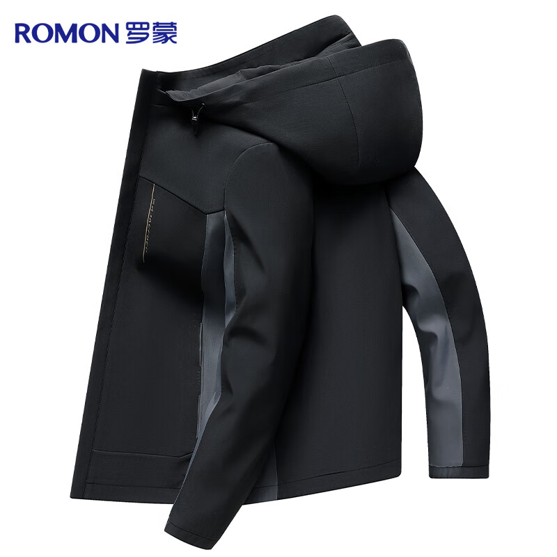ROMON Men's Hooded Dad Style Jacket