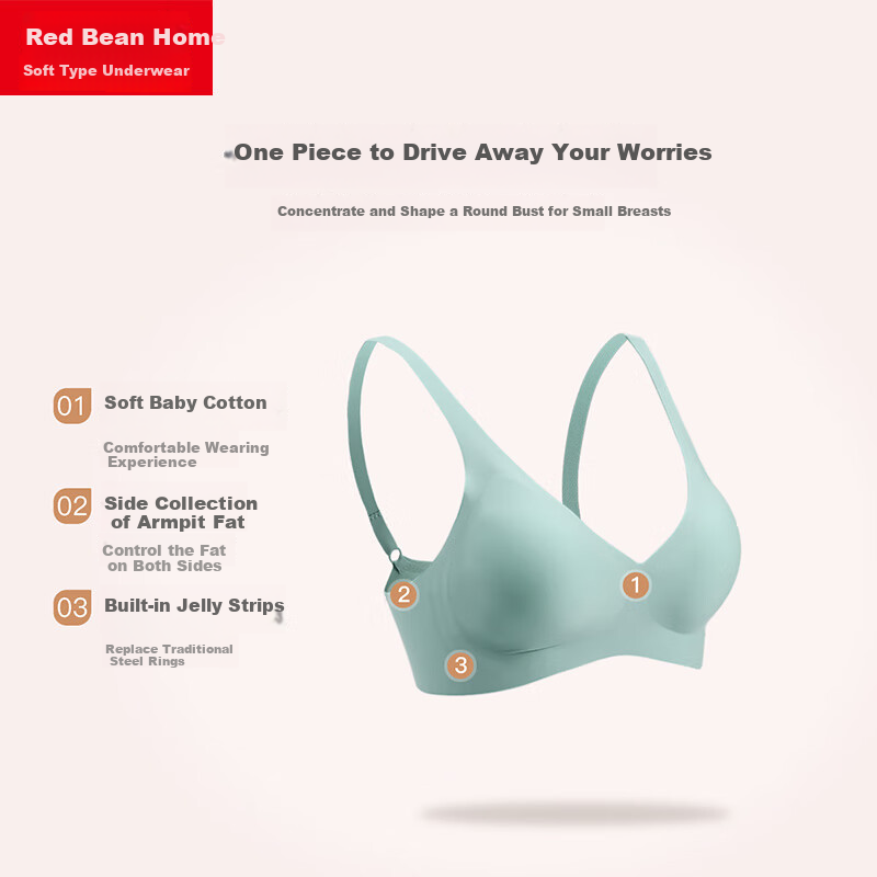 Hodohome Soft Cotton Wireless Bra with Mulberry Silk Lining