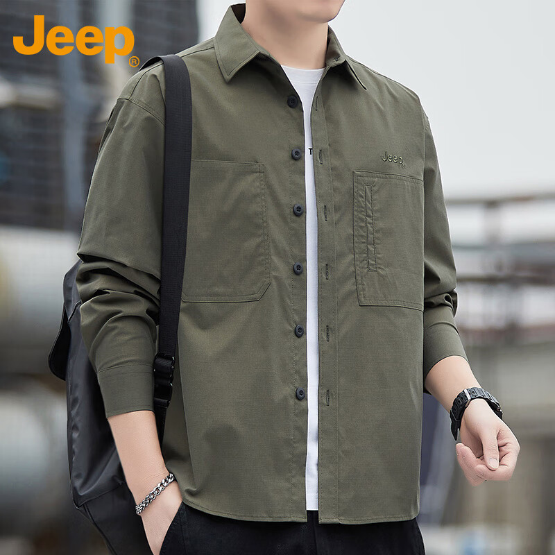 JEEP Men's Trendy Long-Sleeve Shirt