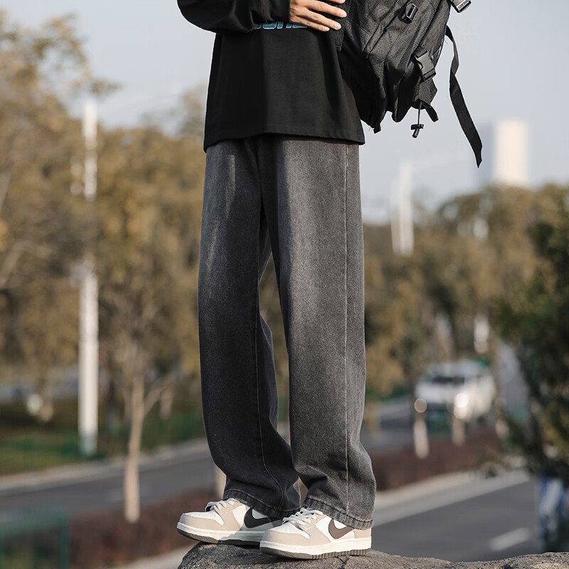 Homlean American-Style Washed Jeans