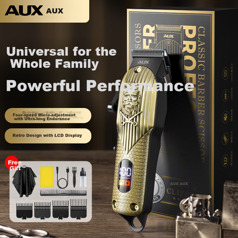 AUX Electric Hair Clipper for Men - High-Power Self-Service Trimmer