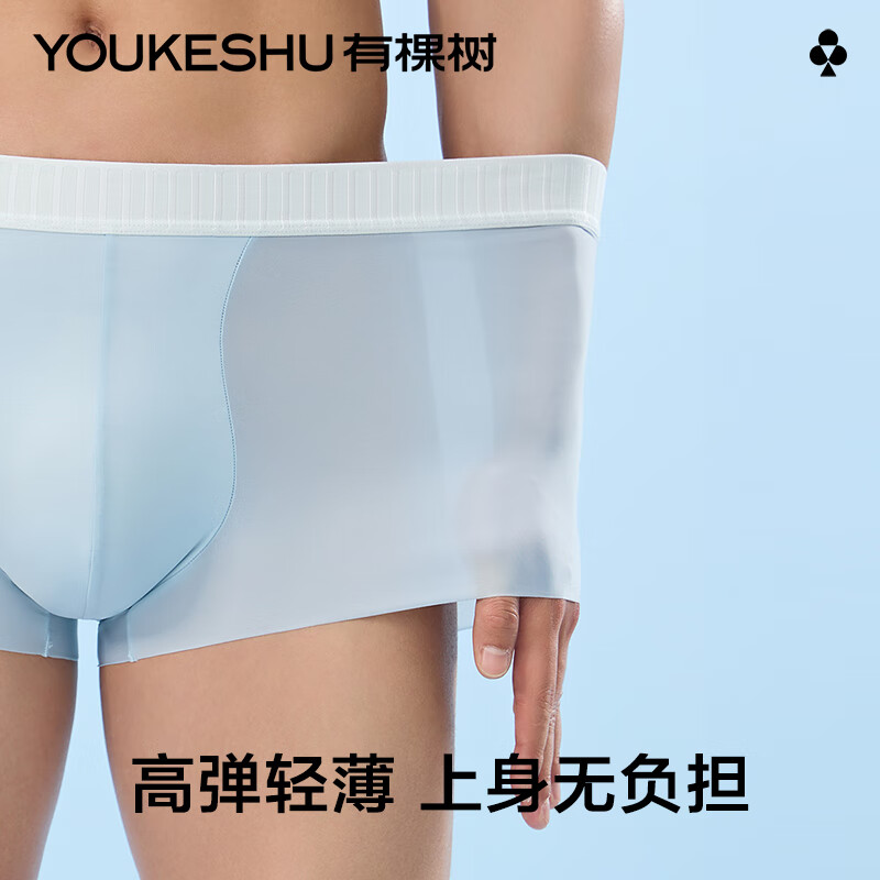 YOUKESHU Men's Ice Silk Antibacterial Underwear