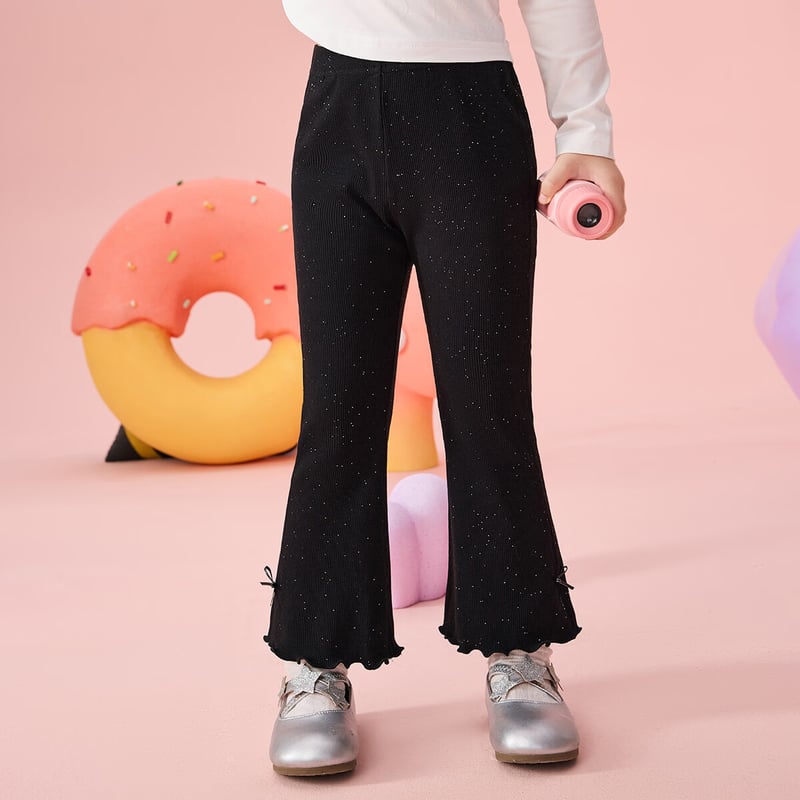 ASK JUNIOR High Elasticity Girls' Slim Flared Trousers