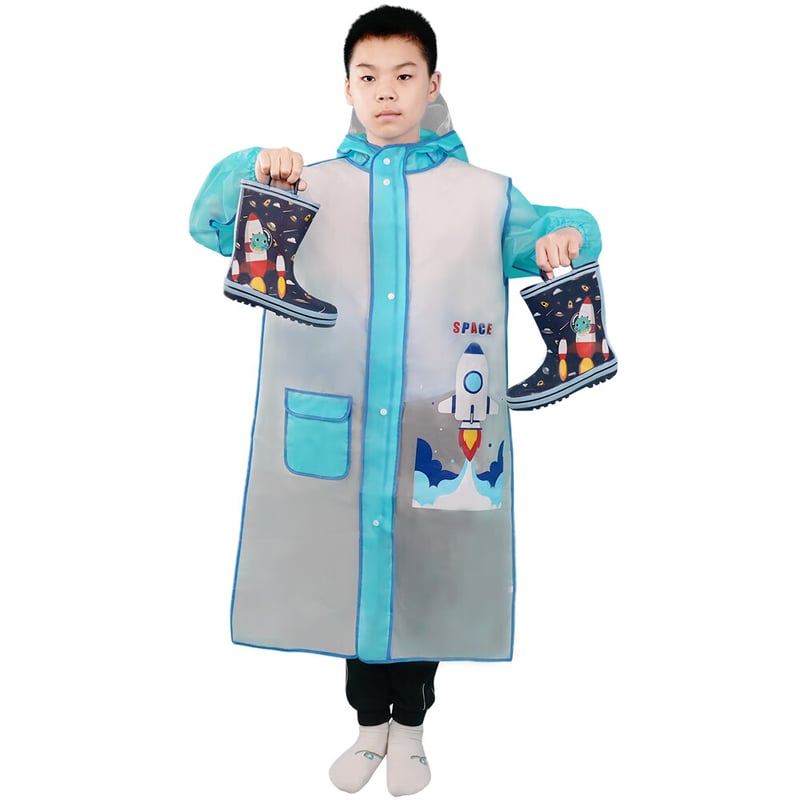 Youxi Rocket Rain Boots & Raincoat Set