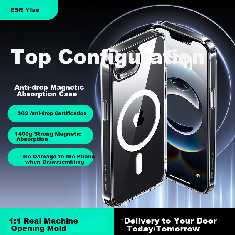 ESR Ultra-Thin Transparent Case for iPhone 16e with Magnetic Attraction