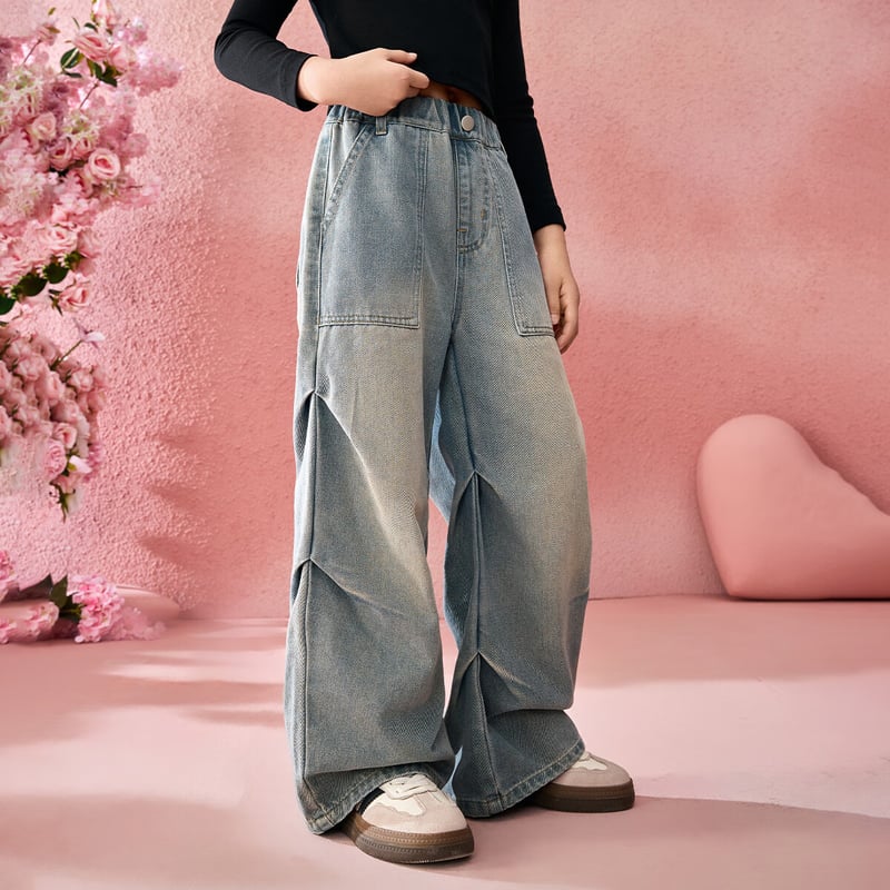 ASK JUNIOR Vintage Denim Trousers for Girls