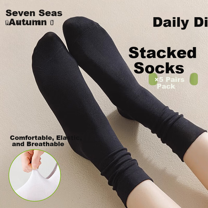 Qihaiqiu Mid-Calf Disposable Socks - 5 Pairs