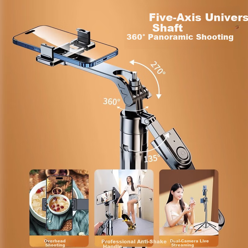 WITGOER Dual-Camera Selfie Stick with 360° Rotation