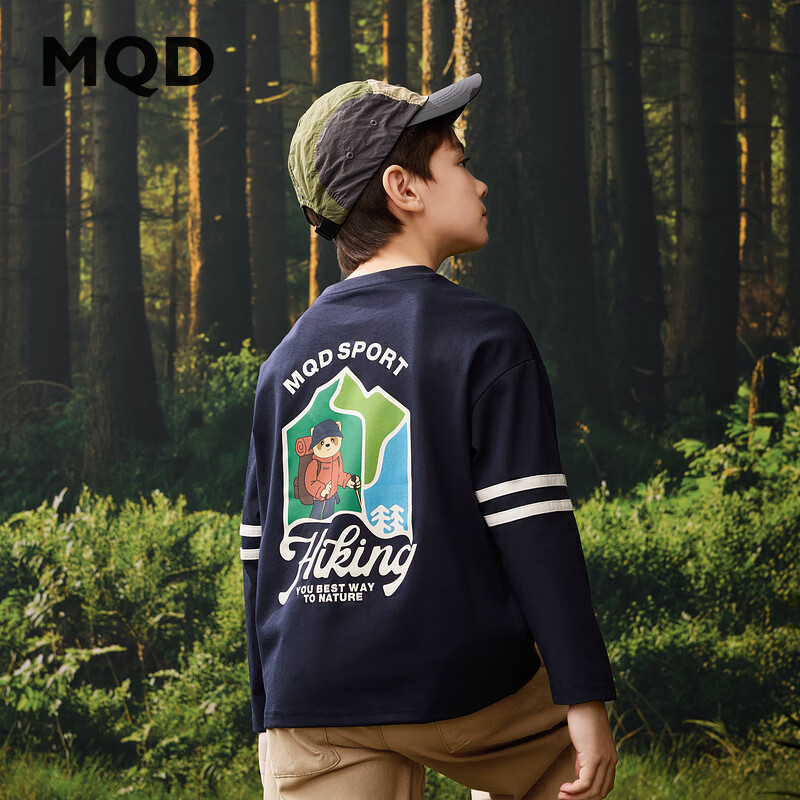 MQD Boys' Preppy Striped Long Sleeve T-Shirt