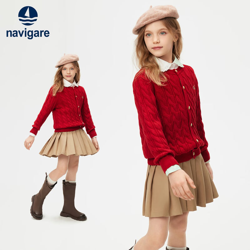 Navigare Preppy Knitted Cardigan for Girls