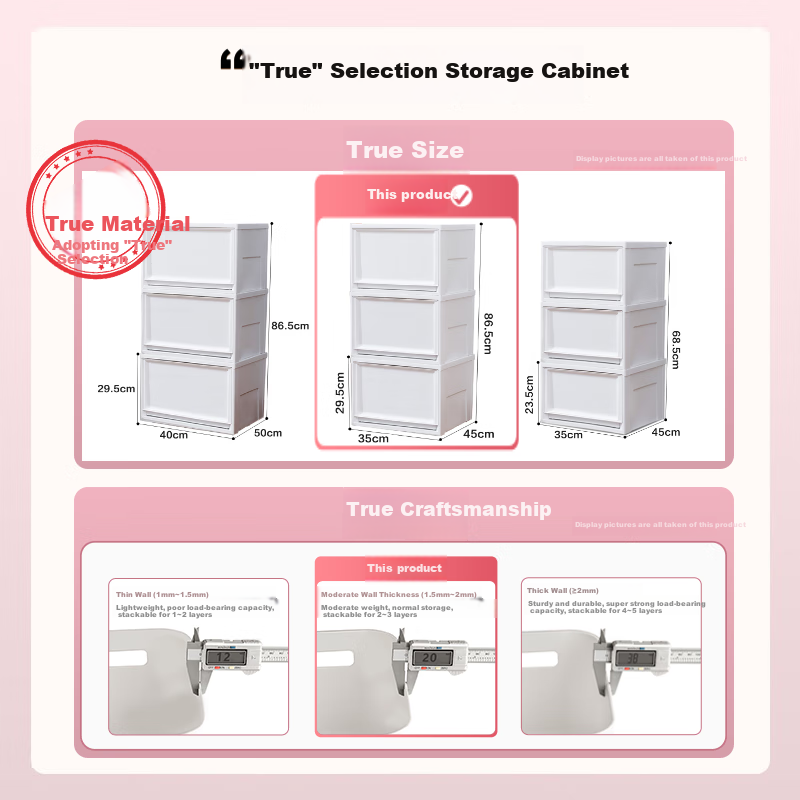 IRIS Drawer Storage Cabinet - 3-Layer Pack