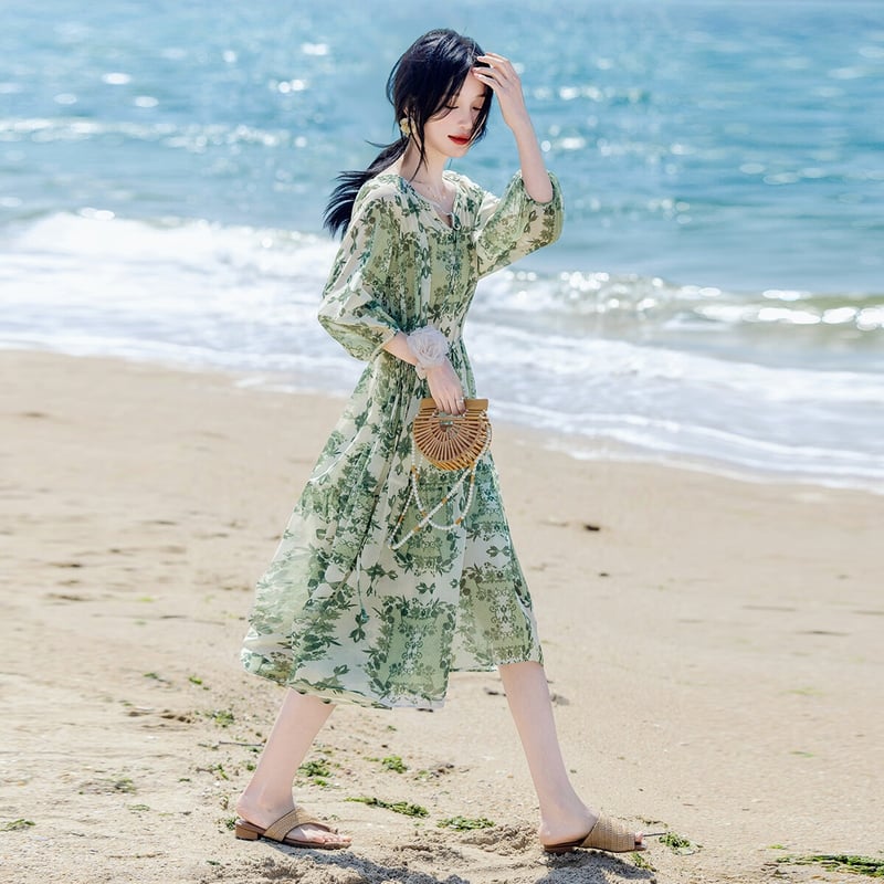 DME Miracle Waltz Floral Chiffon Dress