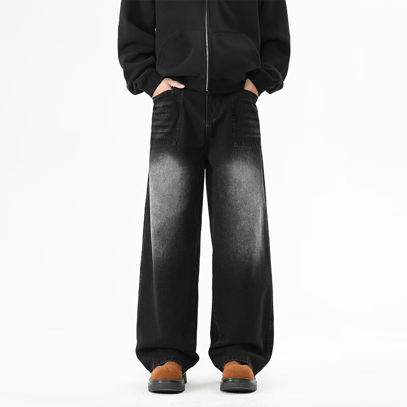 IZEXX Retro Cleanfit Wide-Leg Jeans for Men