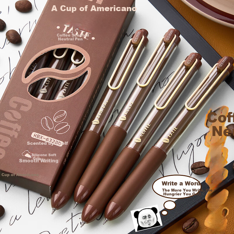 Kabaxiong Quick-Drying Gel Pen with Coffee Scent