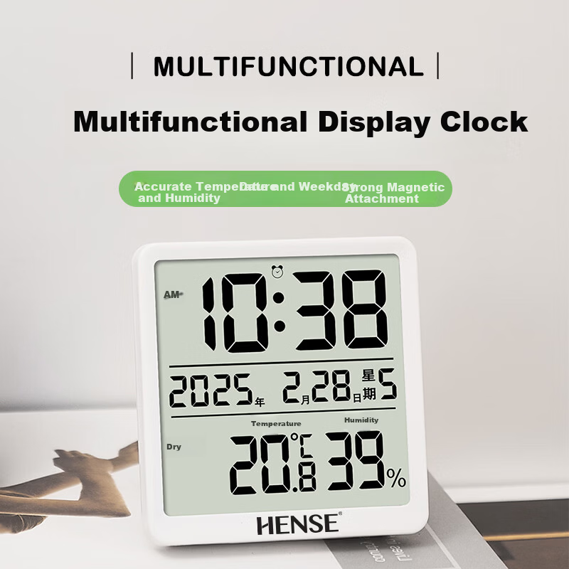 Hense Digital Kitchen Clock with Thermometer