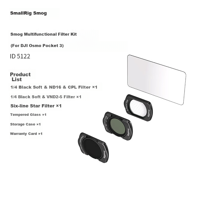 SmallRig 5122 Filter Holder for DJI Pocket 3 & Action Camera