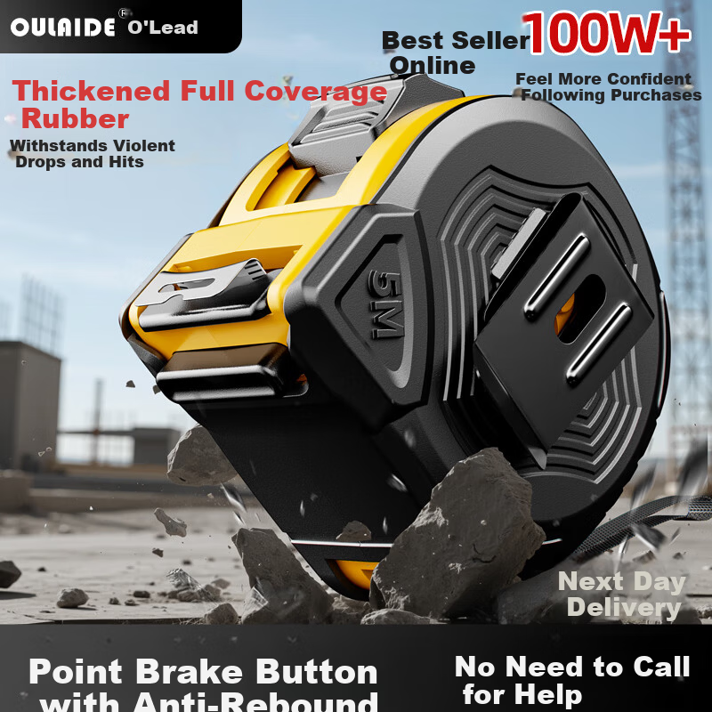 Oread Full Rubber Coated Steel Tape Measure
