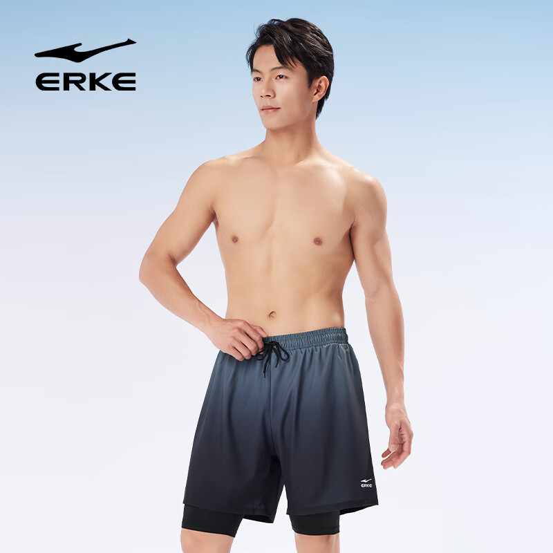 ERKE Men's Double-Layer Swimming Trunks
