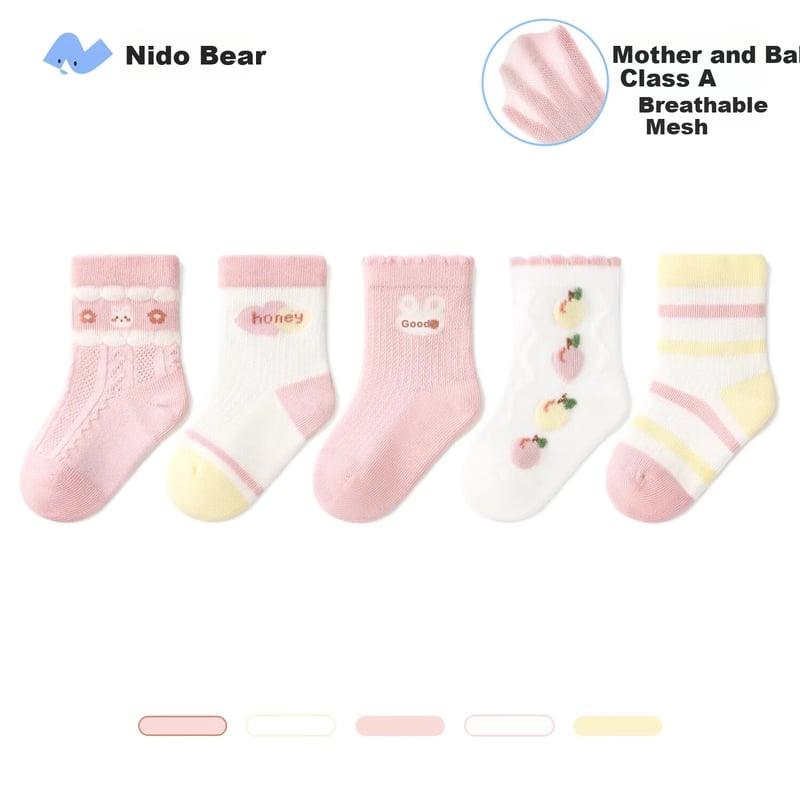 Niduoxiong Kids Summer Breathable Cotton Socks