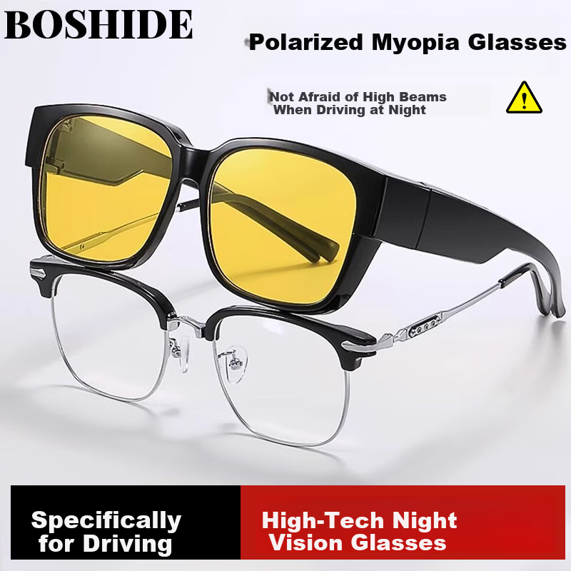 Boshide Clip-On Polarized Sunglasses