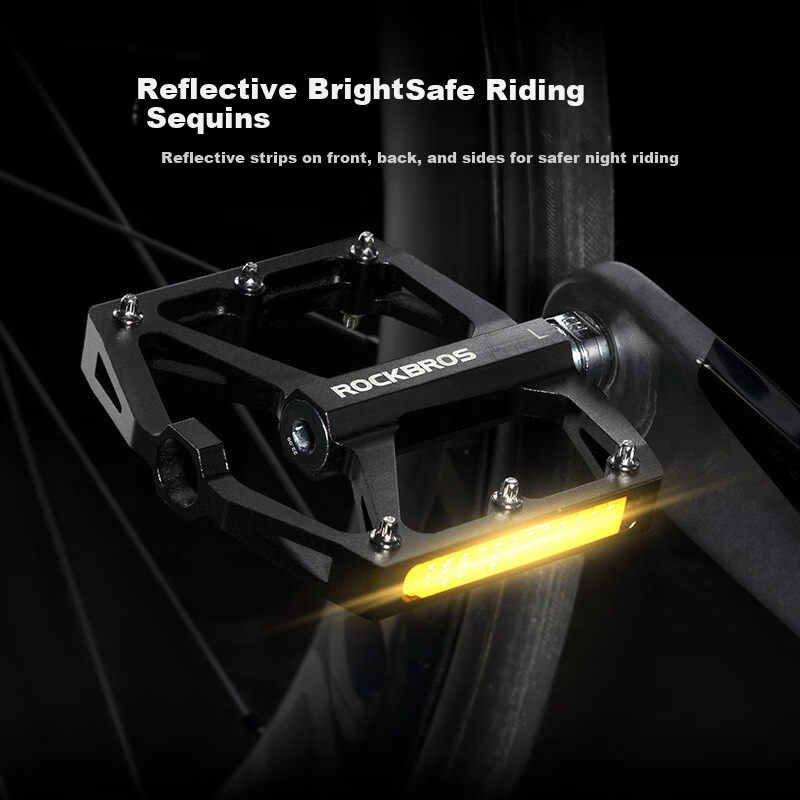 ROCKBROS Reflective Aluminum Bike Pedals