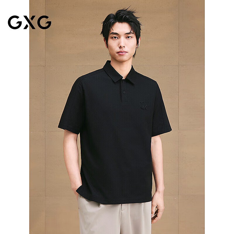 GXG Men's Coarse Twill Polo Shirt with Embroidery