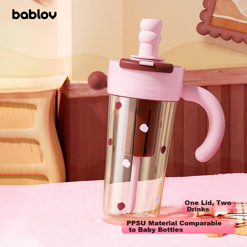 BABLOV Giant Water Bottle - 800ml Peach Pink