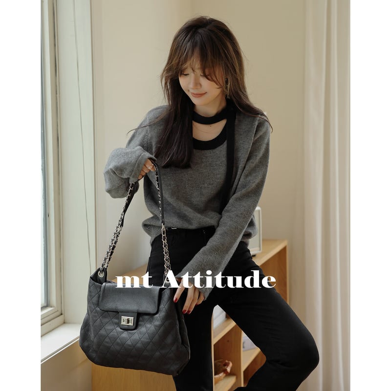 Mt Elegant Openwork Collar Knit Sweater
