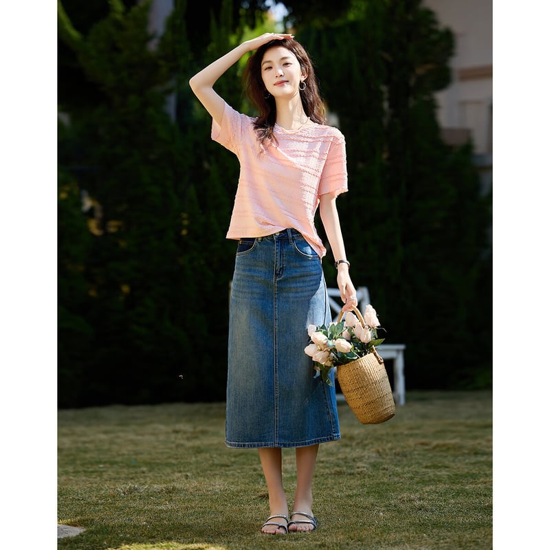Dme Soft & Draping Summer Textured T-Shirt